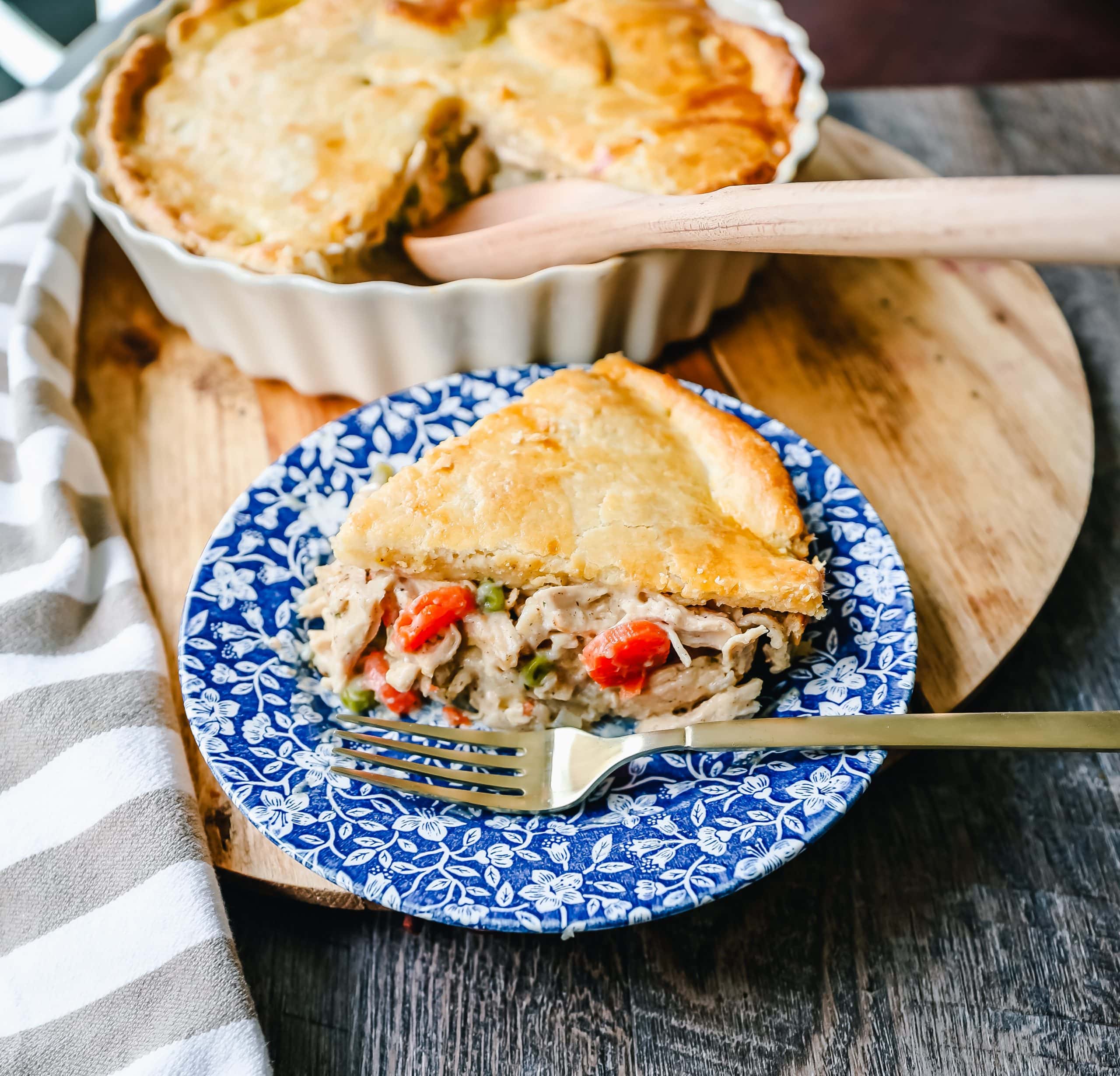 Chicken Pot Pie. Homemade Chicken Pot Pie made with a buttery, flaky homemade pie crust filled with a rich, creamy sauce filled with vegetables and tender chicken. The best comfort food dinner!