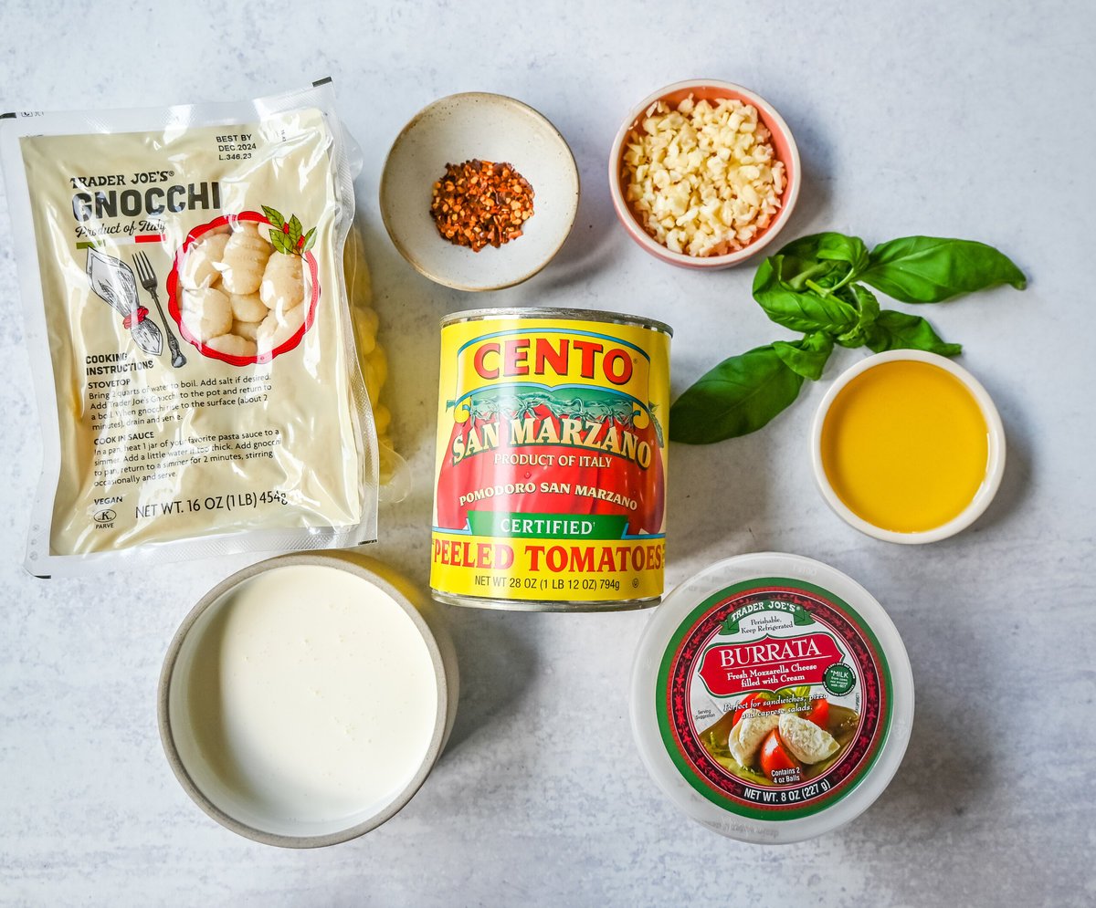 Creamy Tomato Gnocchi with Burrata Ingredients